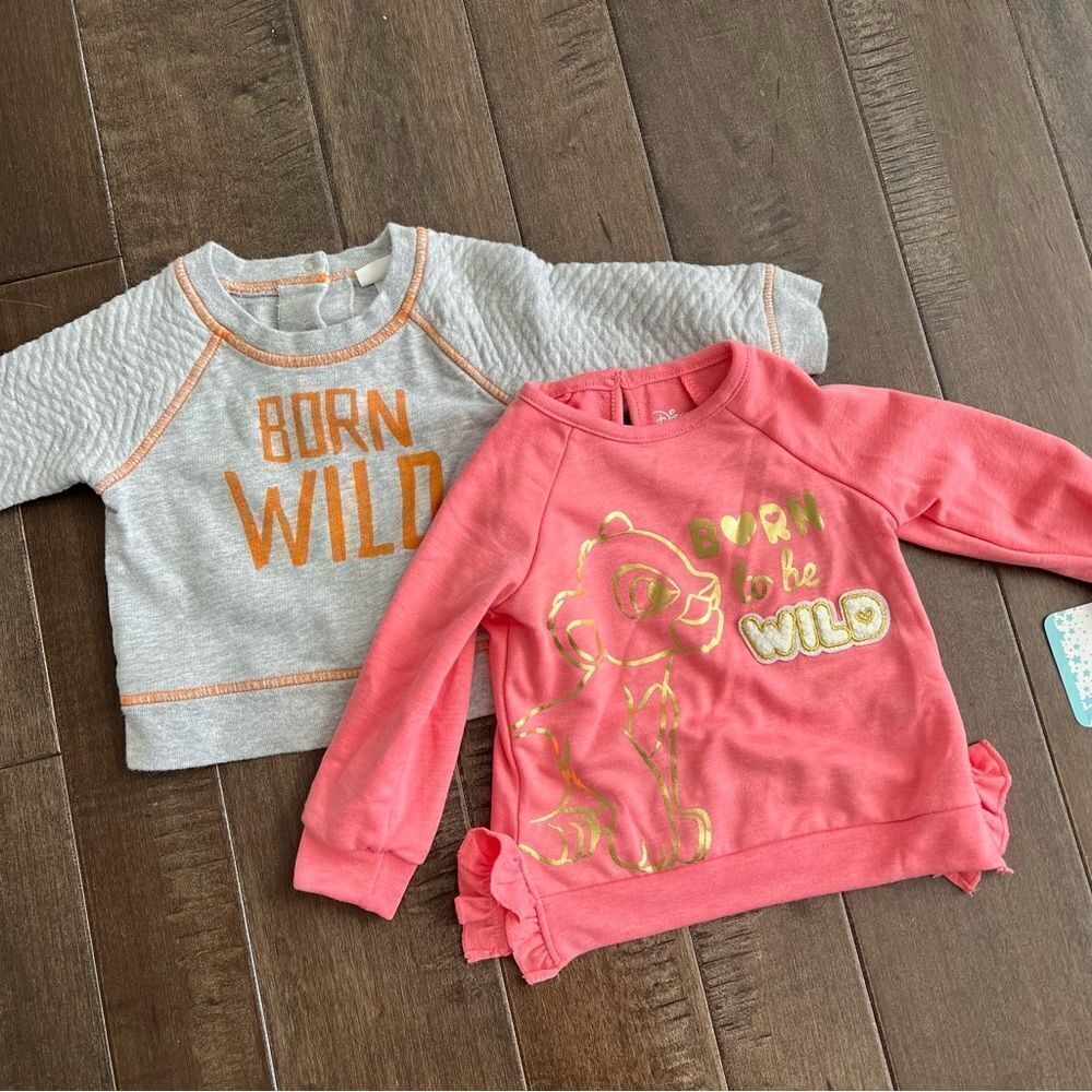 Born to Be Wild 6-9M Sweatshirt Top Bundle Lot